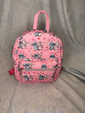 Disney Stitch & Angel Pebbled Faux Leather Mini Backpack